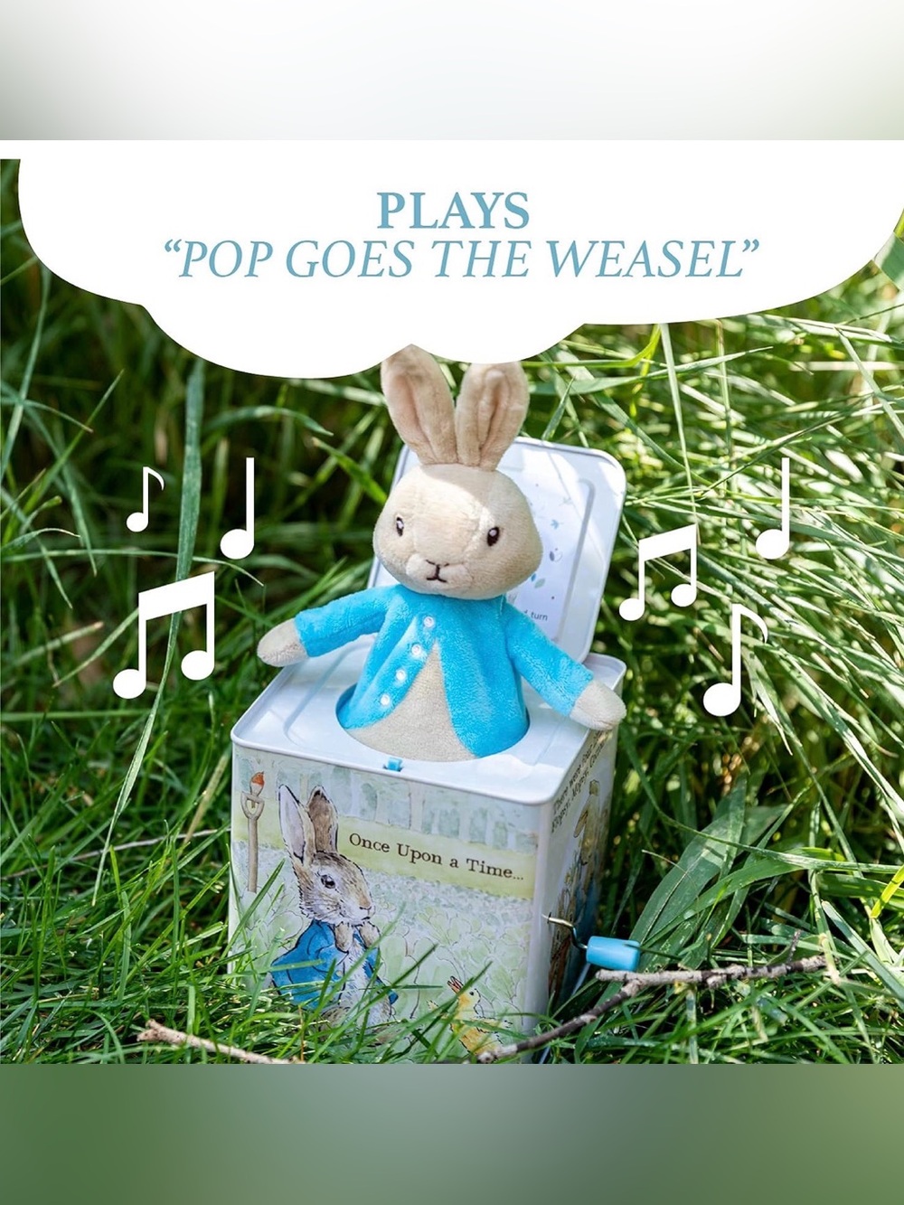 PETER RABBIT - music 🎶 box, windup WORKS!